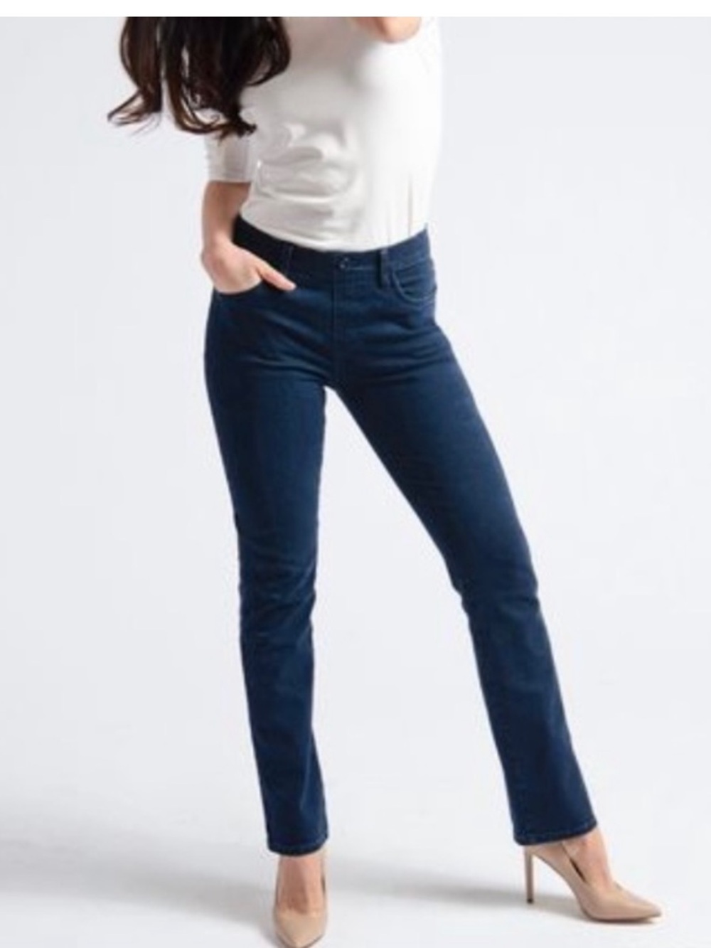 Betabrand Dark Wash Denim Jeans Straight Leg Large 12 14